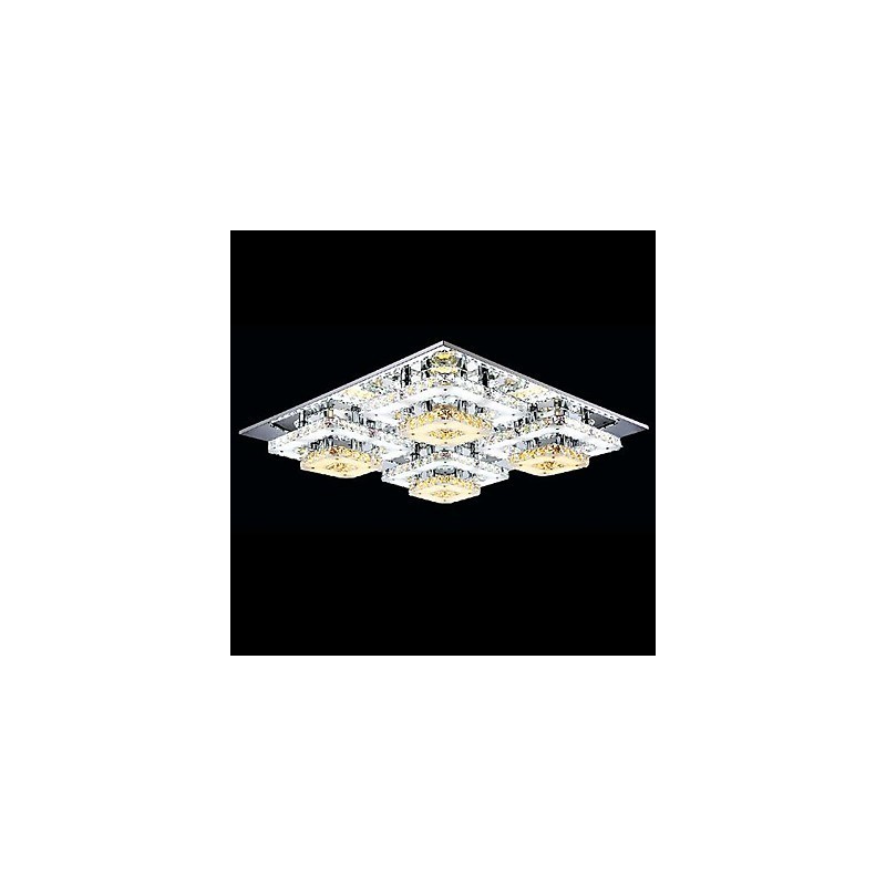 Modern Contemporary Crystal Chrome Metal Flush Mount