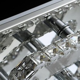 Modern Contemporary Crystal Chrome Metal Flush Mount