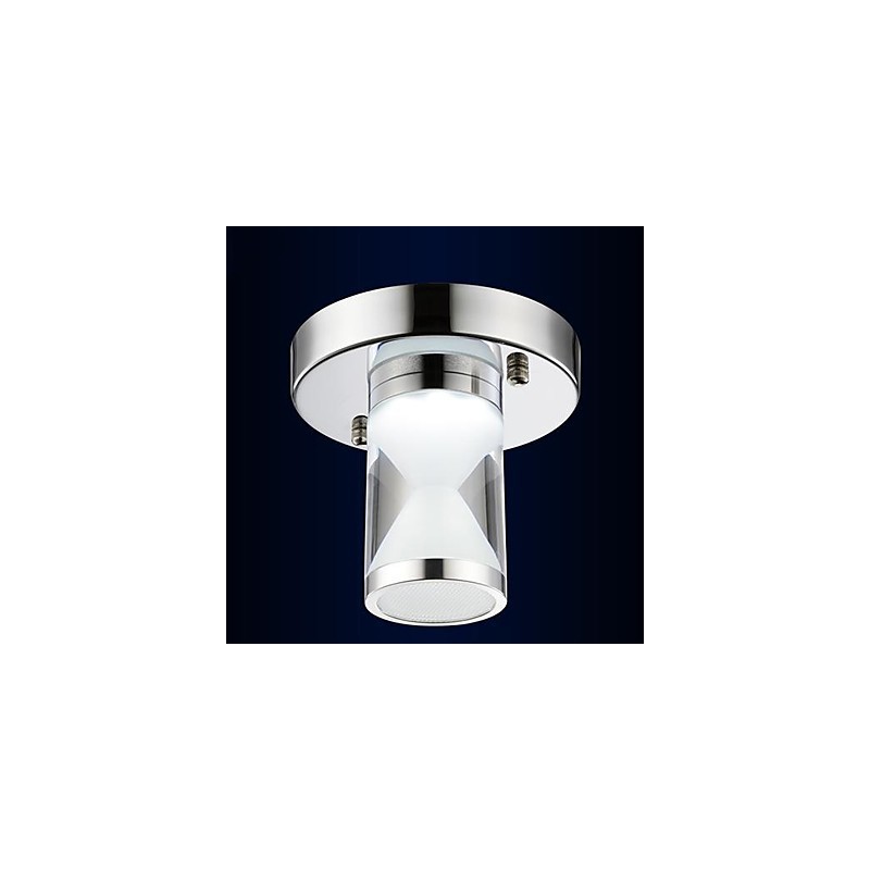 Modern Contemporary Chrome Metal Flush Mount Light