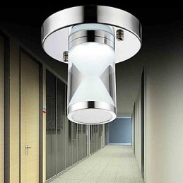 Modern Contemporary Chrome Metal Flush Mount Light