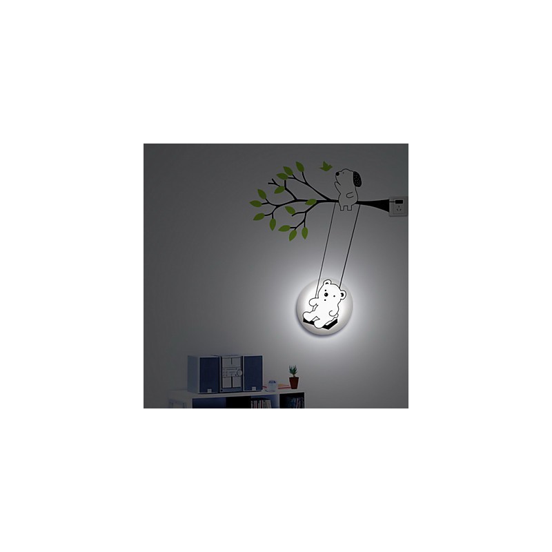 Little Bear High Temperature Resistant Plastic Light And Creative 3D Wall Paper Wall Lamp