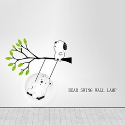 Little Bear High Temperature Resistant Plastic Light And Creative 3D Wall Paper Wall Lamp