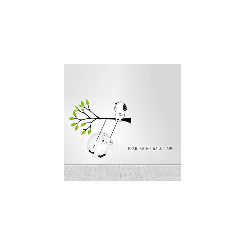 Little Bear High Temperature Resistant Plastic Light And Creative 3D Wall Paper Wall Lamp