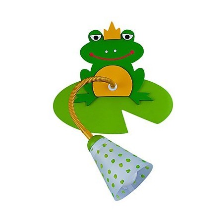 Contemporary Wood Children Wall Light with 1 Light in Frog Design