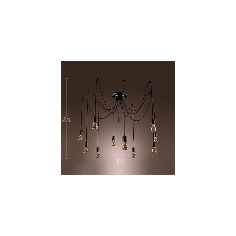 Chandelier Vintage Design Bulbs Included Living 10 Lights Pendant Light
