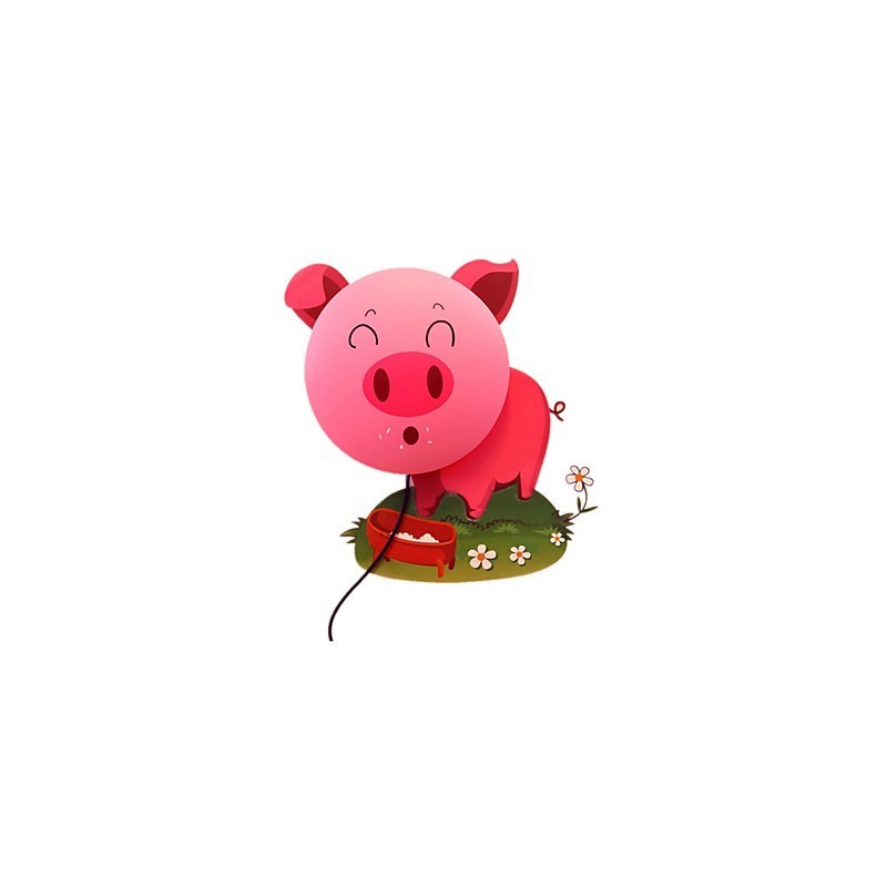 Wallpaper Wall Lamps Flower Face DIY Fun Atmosphere Nightlight Children Bedside lamp Decoration Pink Pig
