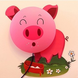 Pig High Temperature Resistant Plastic Light And 10 C Can Remove Creative 3D Wall Paper Wall Lamp