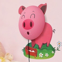Pig High Temperature Resistant Plastic Light And 10 C Can Remove Creative 3D Wall Paper Wall Lamp