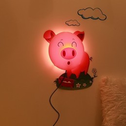 Pig High Temperature Resistant Plastic Light And 10 C Can Remove Creative 3D Wall Paper Wall Lamp