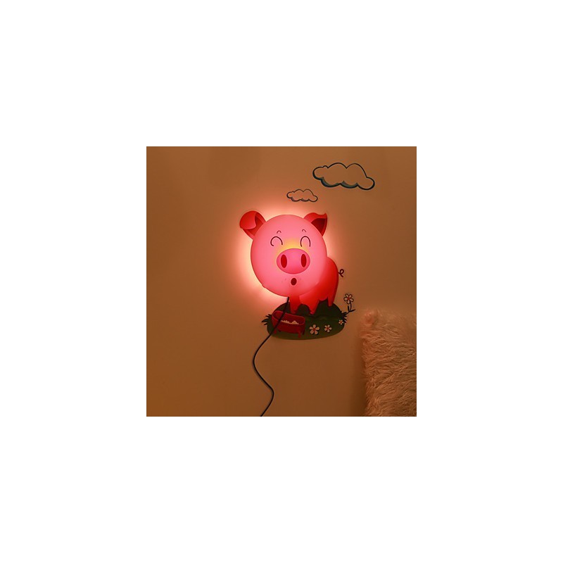 Pig High Temperature Resistant Plastic Light And 10 C Can Remove Creative 3D Wall Paper Wall Lamp