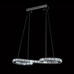 Modern Contemporary Crystal Chrome Metal Pendant Light