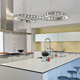 Modern Contemporary Crystal Chrome Metal Pendant Light