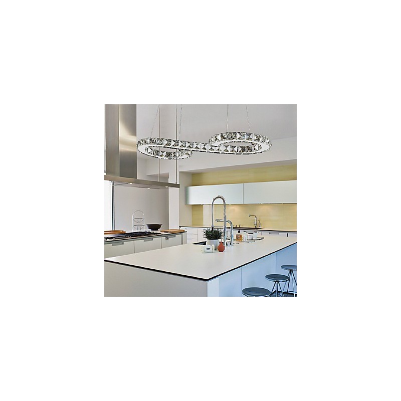 Modern Contemporary Crystal Chrome Metal Pendant Light