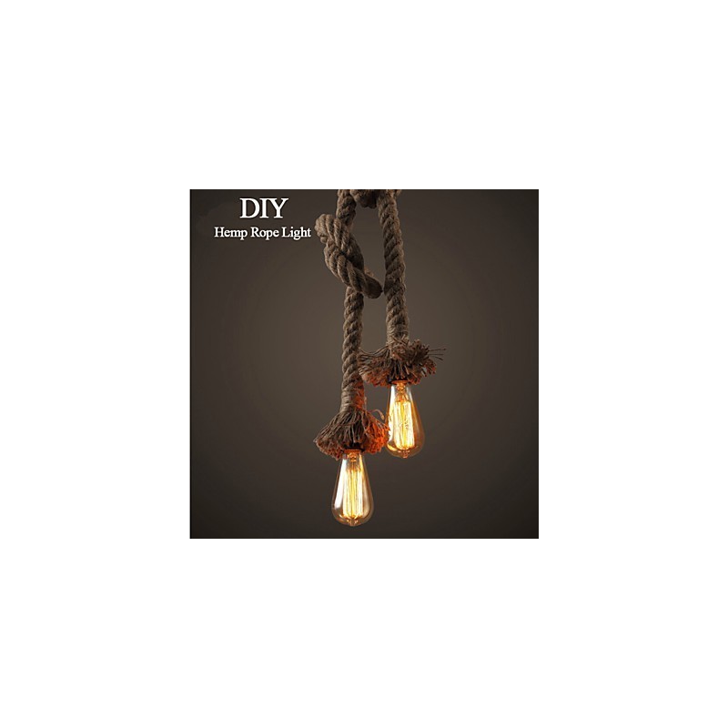 1 Light DIY Art Hemp Rope Light Creative Hemp Rope Chandelier