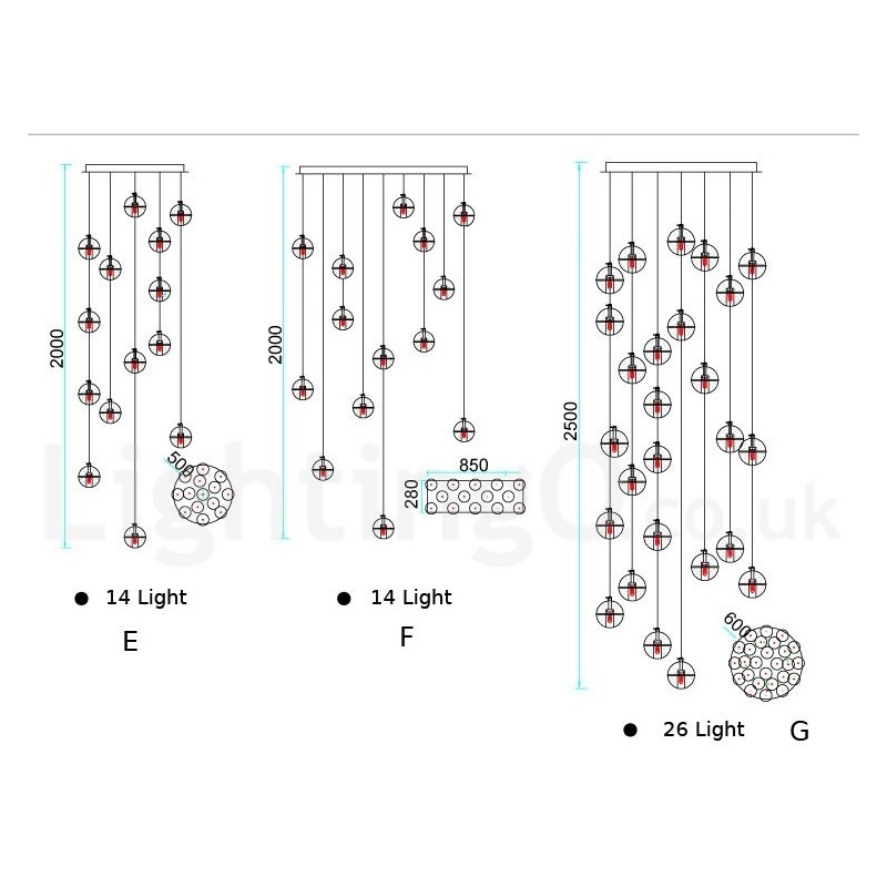 Creative Engineering Stage Meteorer Crystal Ball Pendant Light
