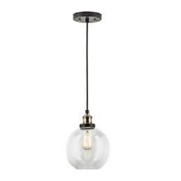 Industrial Factory Pendant Lamp Antique Brass One Light Fixture Glass Shade Cafe Pendant Light