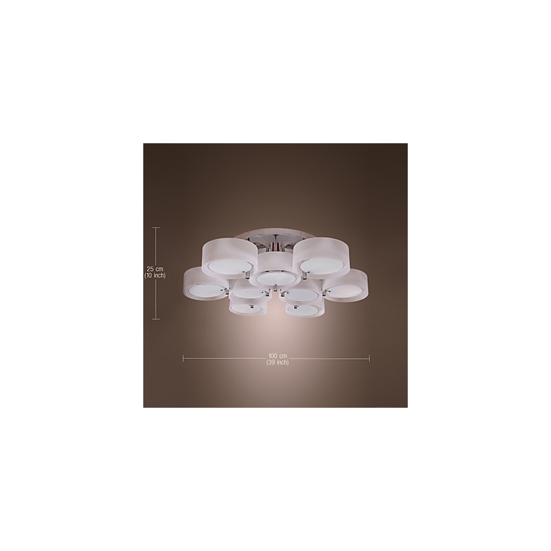 Modern Contemporary Chrome Metal Chandelier Flush Mount