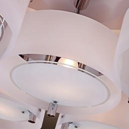 Modern Contemporary Chrome Metal Chandelier Flush Mount