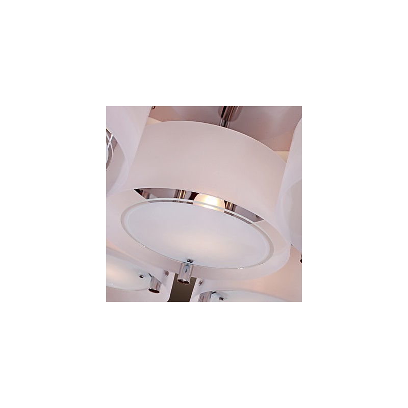 Modern Contemporary Chrome Metal Chandelier Flush Mount