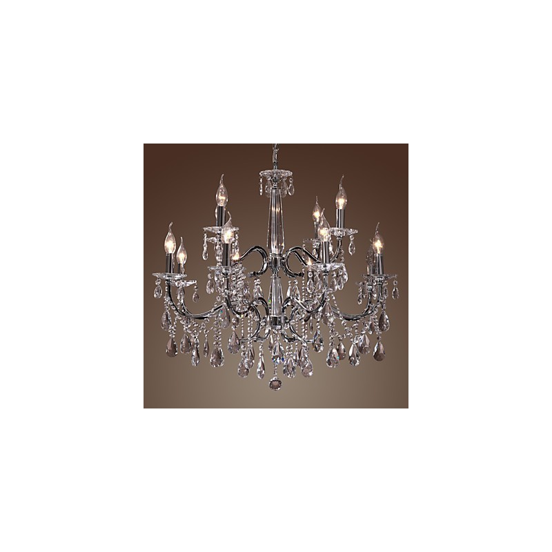 Chandelier Crystal Modern 2 Tiers Living 12 Lights