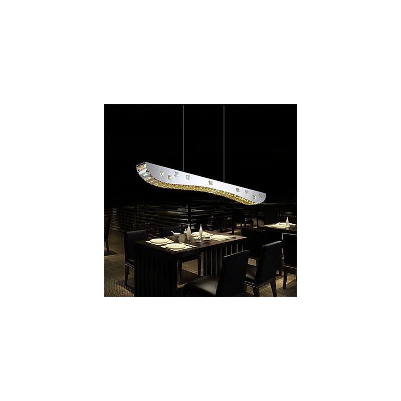 Crystal Pendant Light Chrome Metal Pendant Light Amber or Clear Crystal