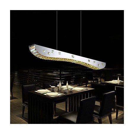 Crystal Pendant Light Chrome Metal Pendant Light Amber or Clear Crystal