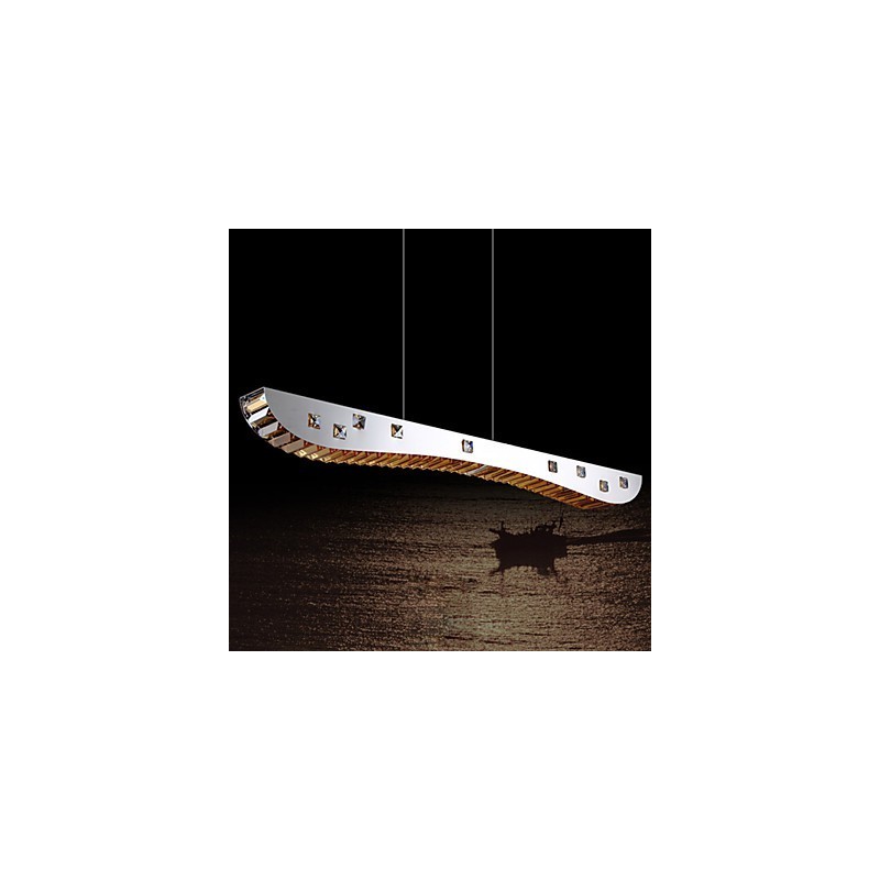 Crystal Pendant Light Chrome Metal Pendant Light Amber or Clear Crystal