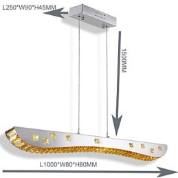 Crystal Pendant Light Chrome Metal Pendant Light Amber or Clear Crystal