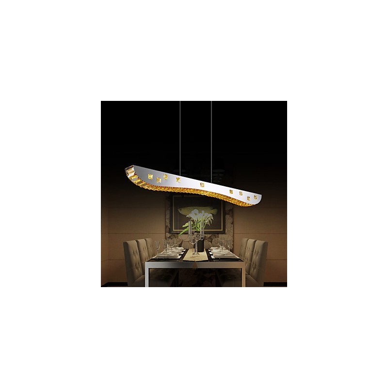 Crystal Pendant Light Chrome Metal Pendant Light Amber or Clear Crystal