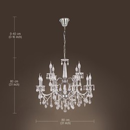 Chandelier Crystal Modern 2 Tiers Living 12 Lights