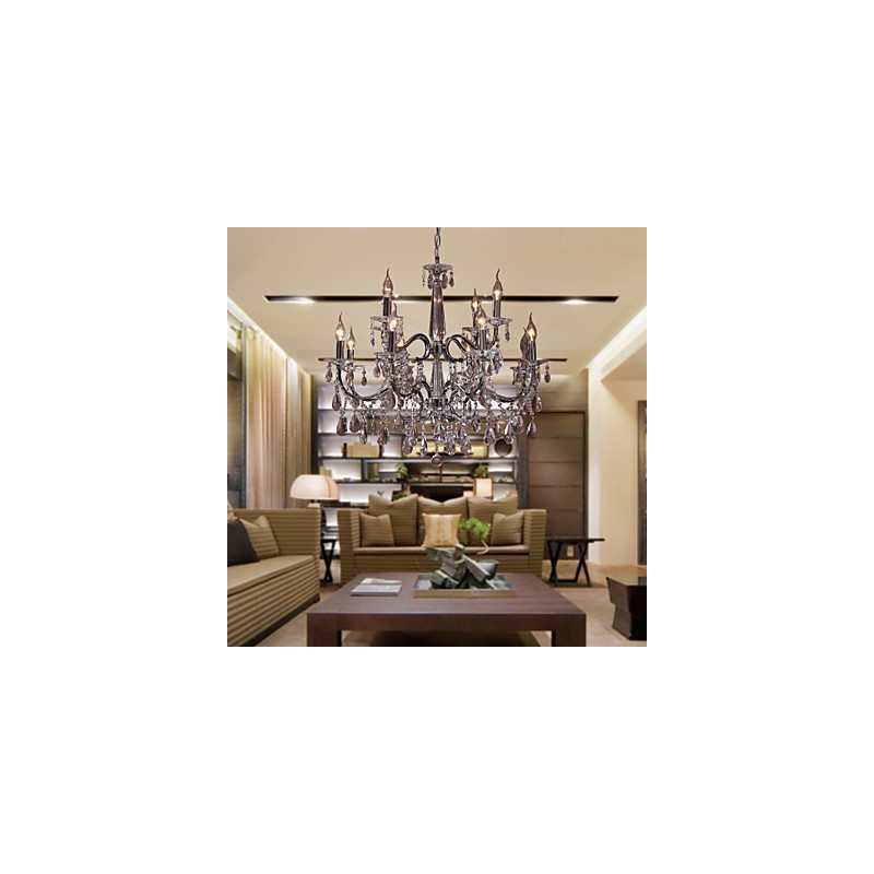 Chandelier Crystal Modern 2 Tiers Living 12 Lights