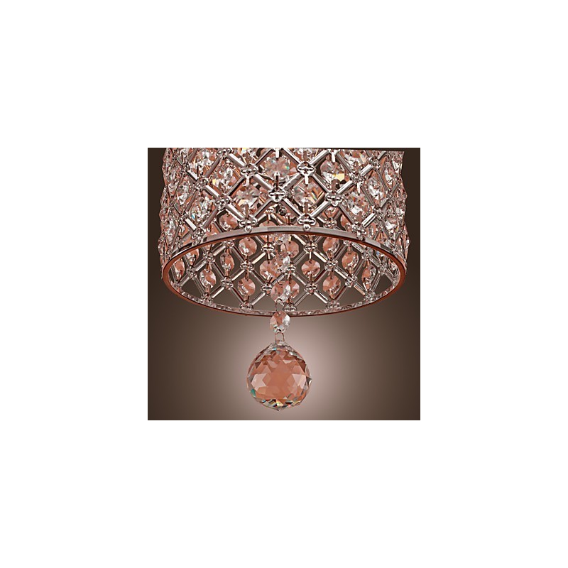 Crystal Drop Pendant Light in Cylinder Style