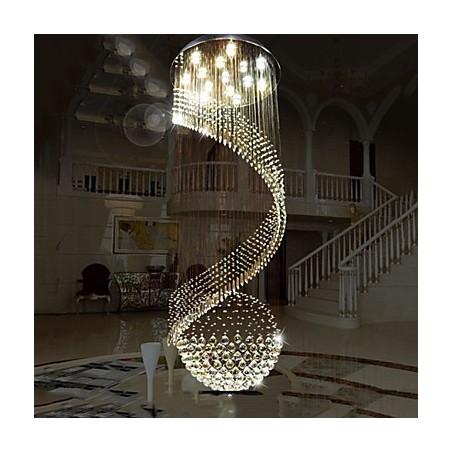 Modern Crystal Chandelier Pendant Lighting Hanging Ceiling Lamps Fixtures with Source Clear K9 Crystal