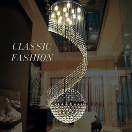 Modern Crystal Chandelier Pendant Lighting Hanging Ceiling Lamps Fixtures with Source Clear K9 Crystal