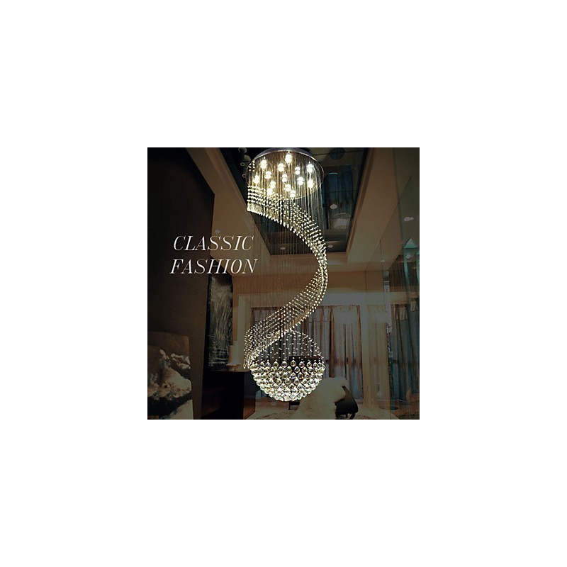 Modern Crystal Chandelier Pendant Lighting Hanging Ceiling Lamps Fixtures with Source Clear K9 Crystal