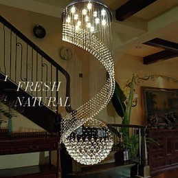 Modern Crystal Chandelier Pendant Lighting Hanging Ceiling Lamps Fixtures with Source Clear K9 Crystal