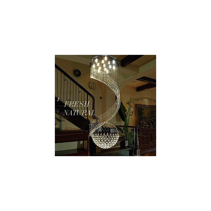 Modern Crystal Chandelier Pendant Lighting Hanging Ceiling Lamps Fixtures with Source Clear K9 Crystal