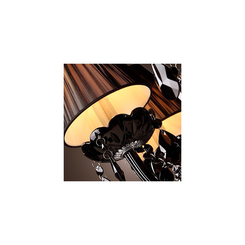 Chandelier Luxury Modern Black Crystal Living 8 Lights