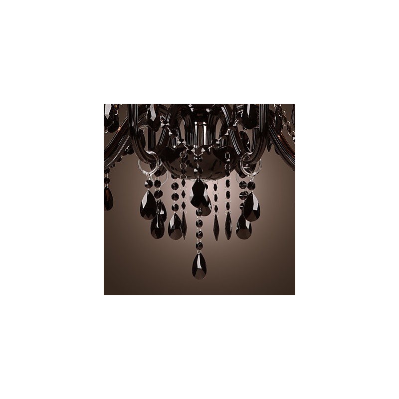 Chandelier Luxury Modern Black Crystal Living 8 Lights