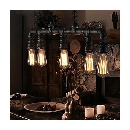Traditional Classic Vintage Lantern Country Retro Mini Style Painting Metal Pendant Light Dining