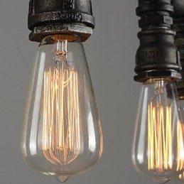 Traditional Classic Vintage Lantern Country Retro Mini Style Painting Metal Pendant Light Dining