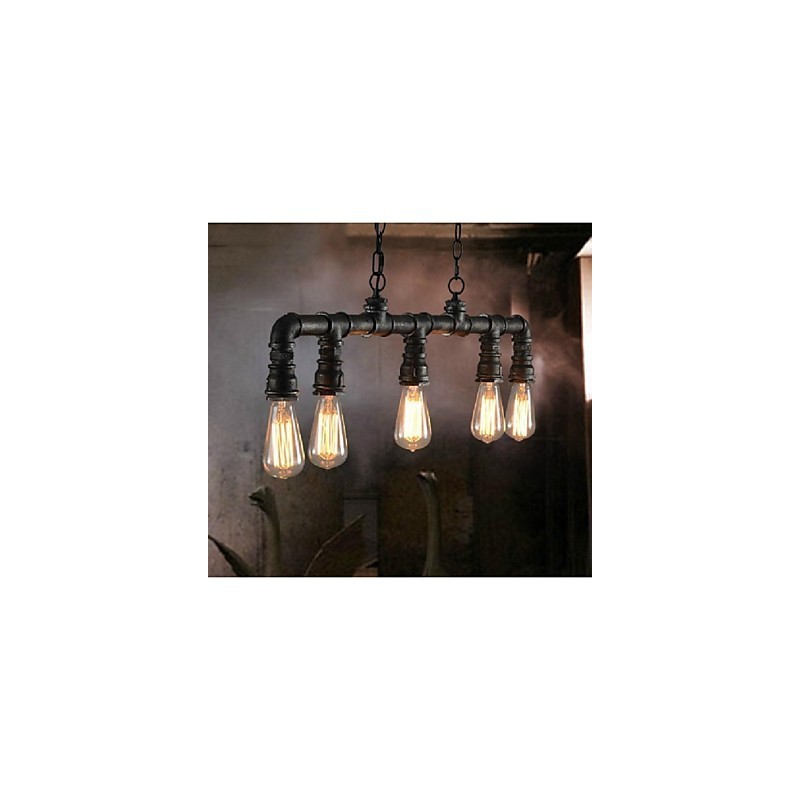 Traditional Classic Vintage Lantern Country Retro Mini Style Painting Metal Pendant Light Dining