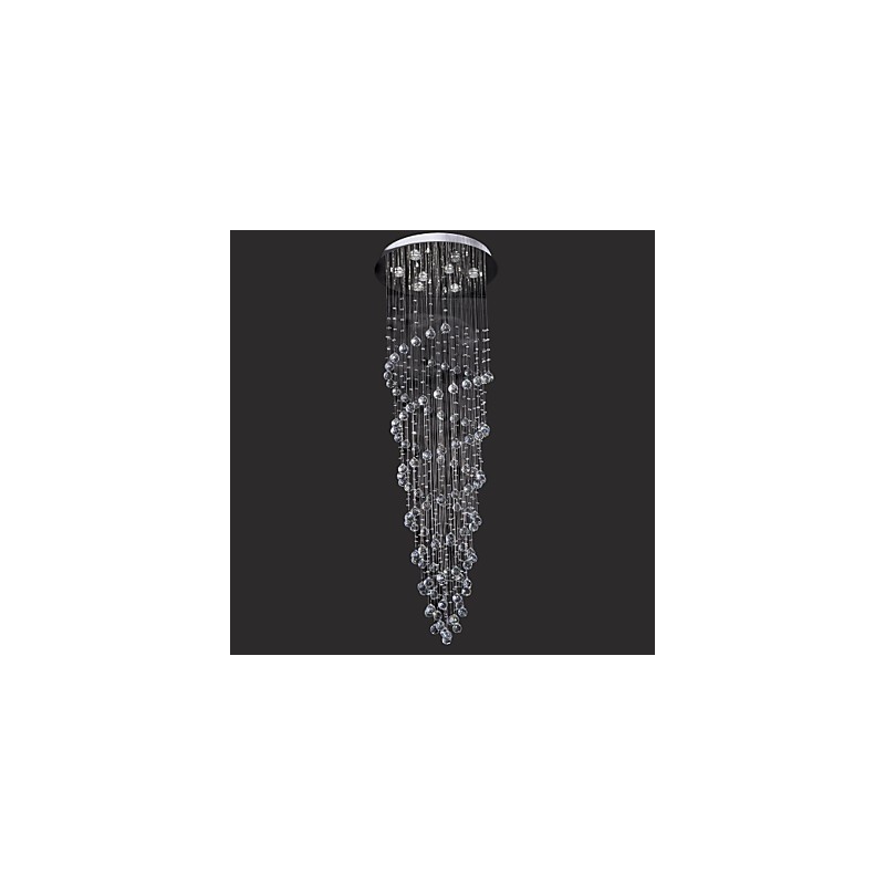 Modern Contemporary Crystal Chrome Metal Flush Mount