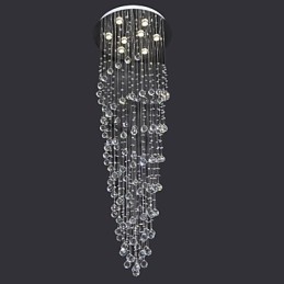 Modern Contemporary Crystal Chrome Metal Flush Mount