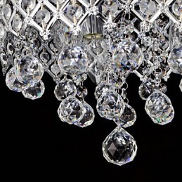 Traditional Classic Crystal Chrome Metal Flush Mount