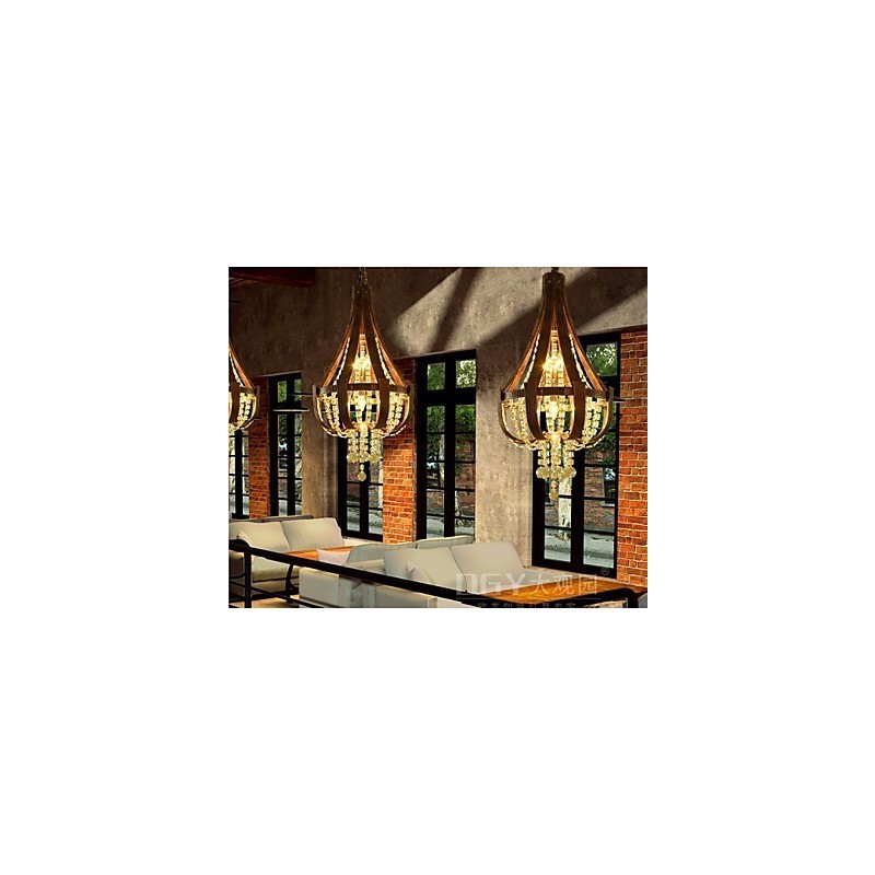 Post Modern Luxury Leather Crystal Creative Lron Chandelier