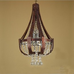 Post Modern Luxury Leather Crystal Creative Lron Chandelier