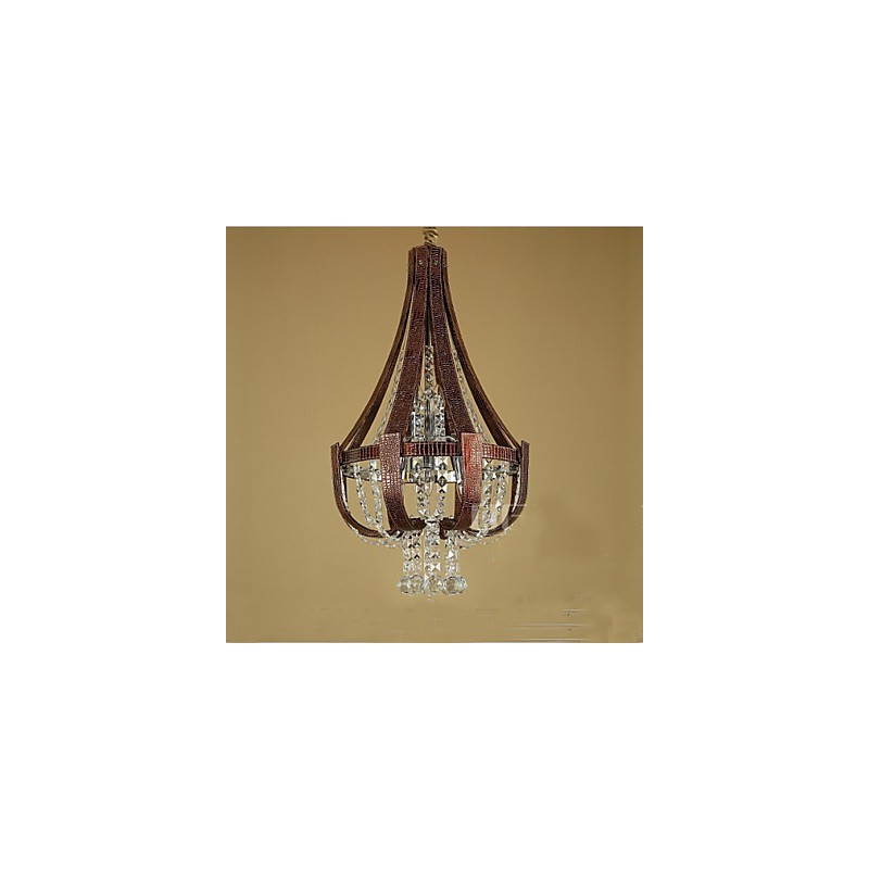 Post Modern Luxury Leather Crystal Creative Lron Chandelier