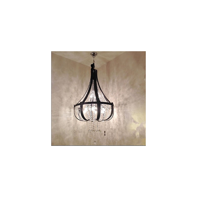 Post Modern Luxury Leather Crystal Creative Lron Chandelier