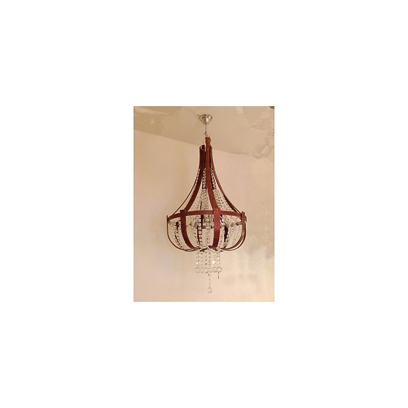 Post Modern Luxury Leather Crystal Creative Lron Chandelier